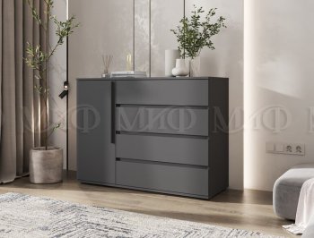 Комод 1 дверь 4 ящика (1200) Норд, графит (Миф) в Нижнем Тагиле - nizhnij-tagil.mebel-e96.ru