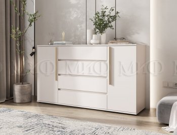 Комод 2 двери 4 ящика (1600) Норд, кашемир (Миф) в Нижнем Тагиле - nizhnij-tagil.mebel-e96.ru