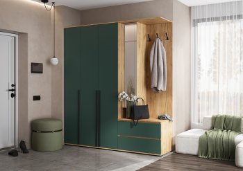 Прихожая Норд+Шкаф 1200, крафт/изумруд (Миф) в Нижнем Тагиле - nizhnij-tagil.mebel-e96.ru