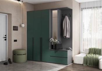 Прихожая Норд+Шкаф 1200, графит/изумруд (Миф) в Нижнем Тагиле - nizhnij-tagil.mebel-e96.ru