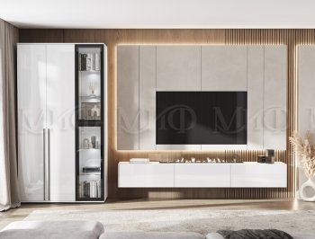 Стенка Норд белый глянец (Миф) в Нижнем Тагиле - nizhnij-tagil.mebel-e96.ru