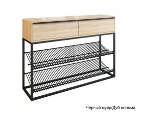 Обувница Крафт 2 (Черный муар/Дуб сонома) в Нижнем Тагиле - nizhnij-tagil.mebel-e96.ru