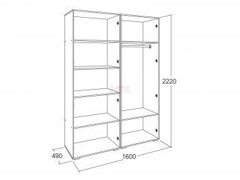 Шкаф 1600 мм Ольга-17 в Нижнем Тагиле - nizhnij-tagil.mebel-e96.ru