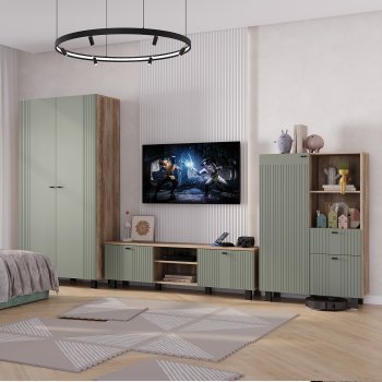 Стенка Олива комп.3 эвкалипт софт (БТС) в Нижнем Тагиле - nizhnij-tagil.mebel-e96.ru