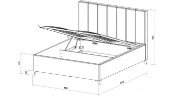 Кровать с ПМ Оливия Бежевый (Лин) в Нижнем Тагиле - nizhnij-tagil.mebel-e96.ru
