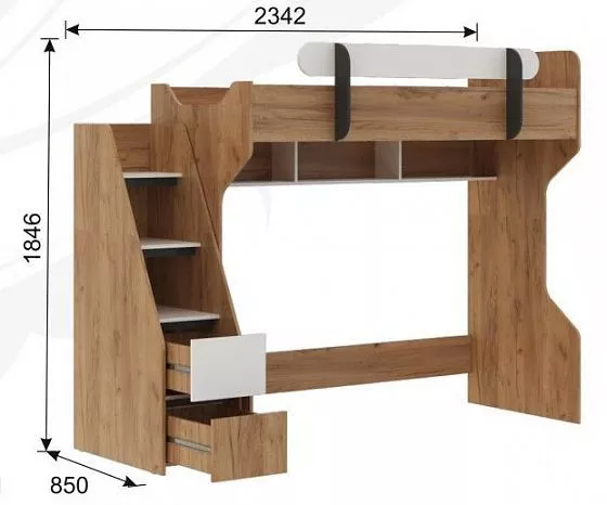 Кровать-чердак Омега-3 в Нижнем Тагиле - nizhnij-tagil.mebel-e96.ru