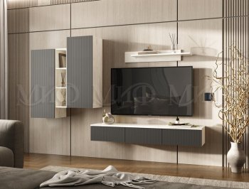 Стенка Оскар комп.2 крафт белый/графит (Миф) в Нижнем Тагиле - nizhnij-tagil.mebel-e96.ru