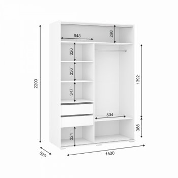 Шкаф-купе 1500 мм Оскар (ИЦ) в Нижнем Тагиле - nizhnij-tagil.mebel-e96.ru