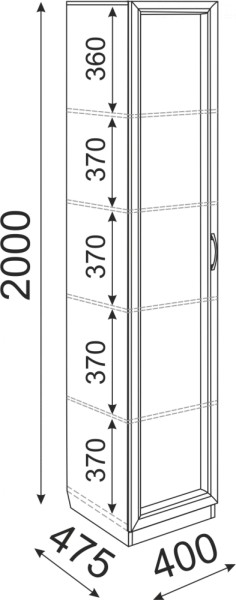 Пенал Остин М03 полки 400 (Риннер) в Нижнем Тагиле - nizhnij-tagil.mebel-e96.ru