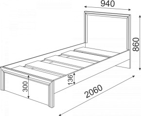 Кровать Остин Модуль 21 (Риннер) в Нижнем Тагиле - nizhnij-tagil.mebel-e96.ru