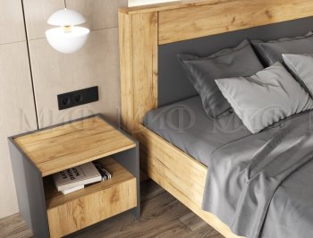 Кровать парящая Остин крафт/графит (Миф) в Нижнем Тагиле - nizhnij-tagil.mebel-e96.ru