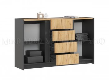 Комод 2дв.4ящ. Остин крафт/графит (Миф) в Нижнем Тагиле - nizhnij-tagil.mebel-e96.ru