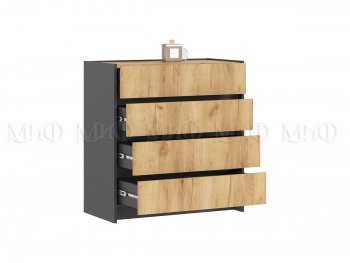 Комод 4ящ. Остин крафт/графит (Миф) в Нижнем Тагиле - nizhnij-tagil.mebel-e96.ru