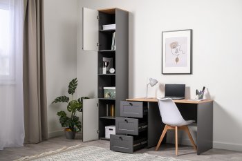 Стеллаж 16.427 Остин графит(Моби) в Нижнем Тагиле - nizhnij-tagil.mebel-e96.ru