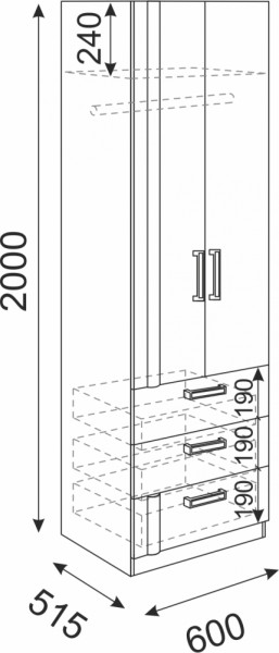 Шкаф с ящиками Волкер М4 (Риннер) в Нижнем Тагиле - nizhnij-tagil.mebel-e96.ru