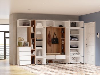 Прихожая Прага модульная, белый (Handis) в Нижнем Тагиле - nizhnij-tagil.mebel-e96.ru