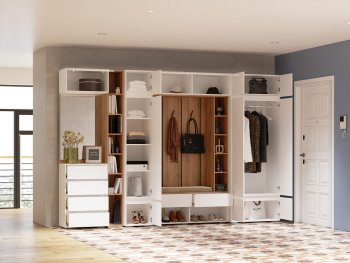 Прихожая Прага модульная, белый (Handis) в Нижнем Тагиле - nizhnij-tagil.mebel-e96.ru