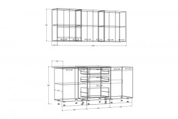 Кухонный гарнитур Рио 1800 мм (Зарон) в Нижнем Тагиле - nizhnij-tagil.mebel-e96.ru