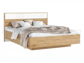 Кровать парящая Роджина с подсветкой, крафт/белый (Миф) в Нижнем Тагиле - nizhnij-tagil.mebel-e96.ru