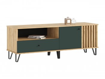 Тумба ТВ (1500) Роджина крафт/изумрудный (Миф) в Нижнем Тагиле - nizhnij-tagil.mebel-e96.ru