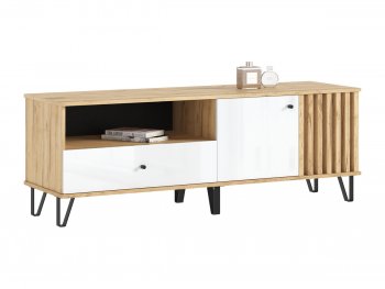 Тумба ТВ (1500) Роджина крафт/белый (Миф) в Нижнем Тагиле - nizhnij-tagil.mebel-e96.ru