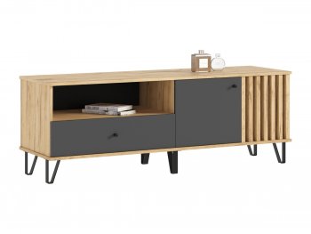 Тумба ТВ (1500) Роджина крафт/графит (Миф) в Нижнем Тагиле - nizhnij-tagil.mebel-e96.ru