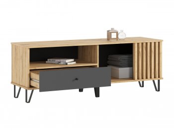 Тумба ТВ (1500) Роджина крафт/графит (Миф) в Нижнем Тагиле - nizhnij-tagil.mebel-e96.ru