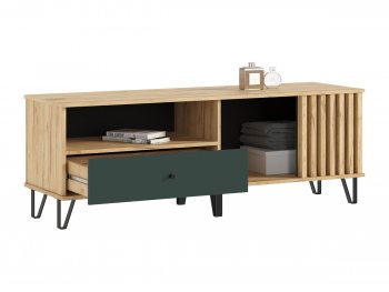 Тумба ТВ (1500) Роджина крафт/изумрудный (Миф) в Нижнем Тагиле - nizhnij-tagil.mebel-e96.ru