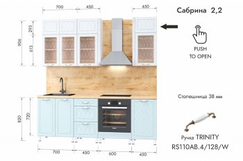 Кухонный гарнитур 2200 мм Сабрина (МЛК) в Нижнем Тагиле - nizhnij-tagil.mebel-e96.ru