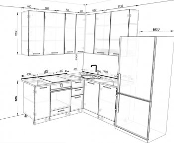 Кухонный гарнитур угловой 2000*1400 мм (Санвут) в Нижнем Тагиле - nizhnij-tagil.mebel-e96.ru