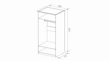 Шкаф 900 мм 2х дверный для платья ШиК-2 (Уголок Школьника 2) в Нижнем Тагиле - nizhnij-tagil.mebel-e96.ru