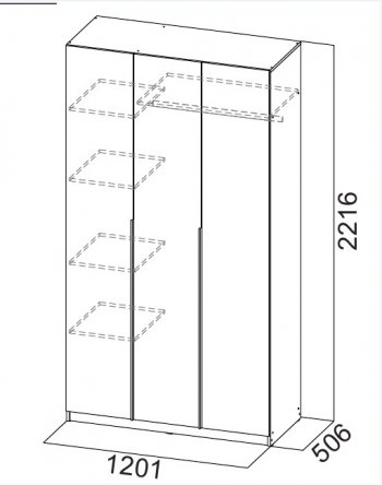 Шкаф 1200 мм ШК-5 графит (СВ) в Нижнем Тагиле - nizhnij-tagil.mebel-e96.ru