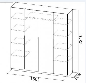 Шкаф 1600 мм ШК-5 белый (СВ) в Нижнем Тагиле - nizhnij-tagil.mebel-e96.ru