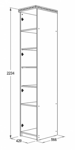 Шкаф 1-но дверный для белья Ольга-13 в Нижнем Тагиле - nizhnij-tagil.mebel-e96.ru