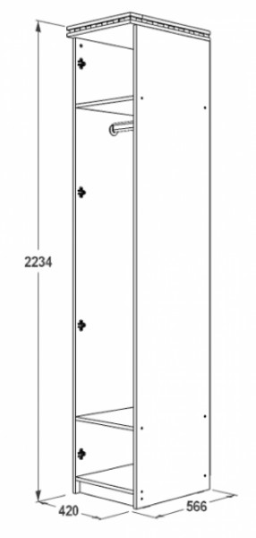 Шкаф 1-но дверный для одежды Ольга-13 в Нижнем Тагиле - nizhnij-tagil.mebel-e96.ru