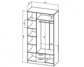 Шкаф 3-х створчатый Коста-Рика 1200 мм (Лин) в Нижнем Тагиле - nizhnij-tagil.mebel-e96.ru