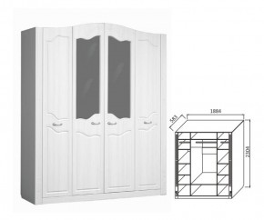 Шкаф 4-х дверный для платья и белья Ева-10 в Нижнем Тагиле - nizhnij-tagil.mebel-e96.ru