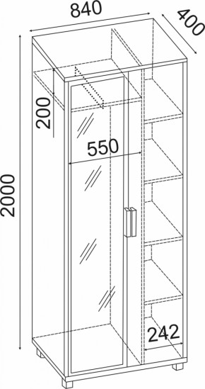 Шкаф 800 с зеркалом West (Риннер) в Нижнем Тагиле - nizhnij-tagil.mebel-e96.ru