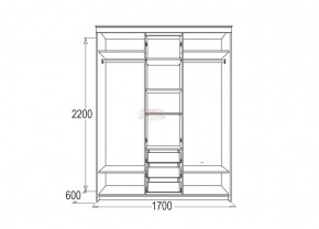 Шкаф для платья и белья Мираж 4 (1700) в Нижнем Тагиле - nizhnij-tagil.mebel-e96.ru