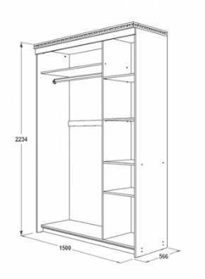 Шкаф-купе 1500 мм 3-х дверный Ольга-13 в Нижнем Тагиле - nizhnij-tagil.mebel-e96.ru