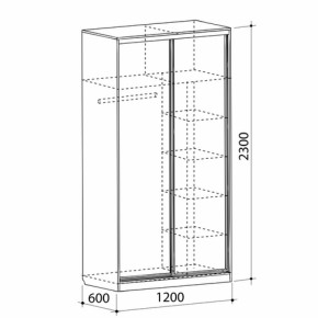 Шкаф-купе Рио 1-600 Бабочки (полки справа) в Нижнем Тагиле - nizhnij-tagil.mebel-e96.ru