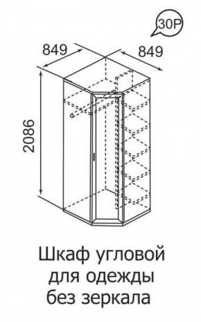 Шкаф угловой для одежды Ника-Люкс 30 без зеркал в Нижнем Тагиле - nizhnij-tagil.mebel-e96.ru