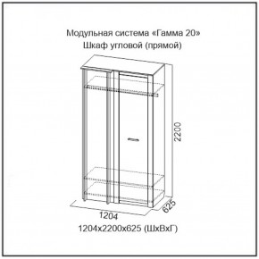 Шкаф угловой (ПРЯМОЙ) серия Гамма-20 в Нижнем Тагиле - nizhnij-tagil.mebel-e96.ru