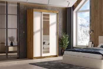 Шкаф-купе ШКП-7 1300 мм золотой/белый (СВ) в Нижнем Тагиле - nizhnij-tagil.mebel-e96.ru