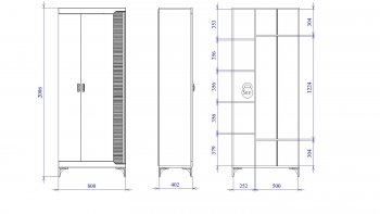 Шкаф 800 мм 2-дверный NEW Сиде Белый (СБК) в Нижнем Тагиле - nizhnij-tagil.mebel-e96.ru
