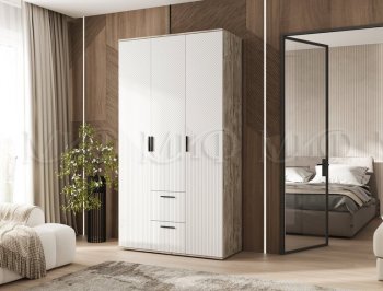 Шкаф 1200 мм Сильвия, дуб юкон/белый (Миф) в Нижнем Тагиле - nizhnij-tagil.mebel-e96.ru