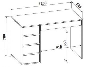Стол компьютерный №13+пенал ШК-5 (СВ) в Нижнем Тагиле - nizhnij-tagil.mebel-e96.ru