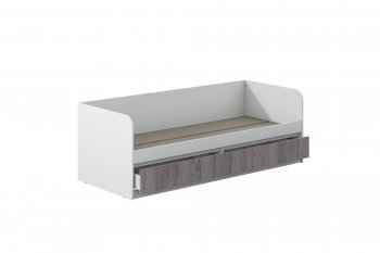 Кровать Соната 900 белый/крафт серый (Зарон) в Нижнем Тагиле - nizhnij-tagil.mebel-e96.ru