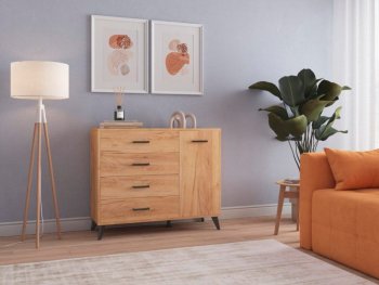 Комод-Тумба (1дв,4ящ) SVETLANA LOFT, дуб золотой (Генезис) в Нижнем Тагиле - nizhnij-tagil.mebel-e96.ru