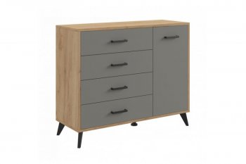 Комод-Тумба (1дв,4ящ) SVETLANA LOFT, дуб золотой/серый (Генезис) в Нижнем Тагиле - nizhnij-tagil.mebel-e96.ru